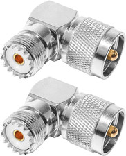 UHF Male PL259 to SO239 UHF Female Coax Connector Right Angle L Shape Low Loss A