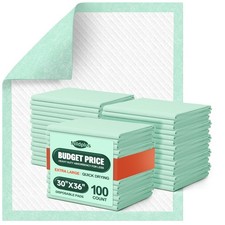 Disposable Bed Pads 30  X36  , 100 Count Extra Large Underpads for Incontinence