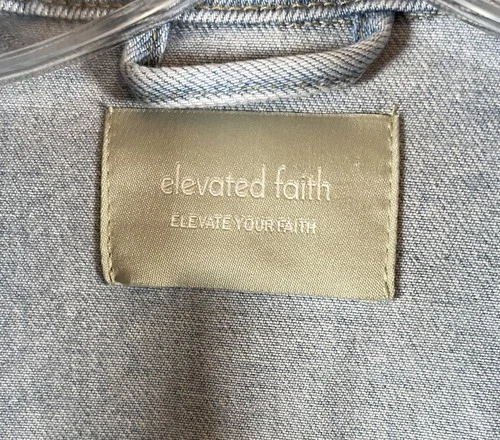 Elevated Faith What A Friend In Jesus Denim Jacket Size Large Unisex Adult  image 2