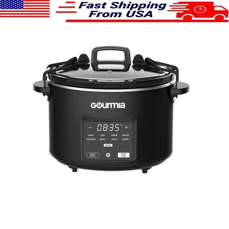 4.5QT Programmable Slow Cooker 5 One-Touch Settings Automatic Keep Warm New