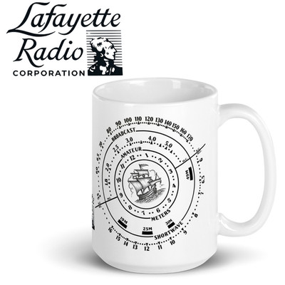 Lafayette Radio Schematic - Mug 15oz   Retro Shortwave Design Coffee Cup