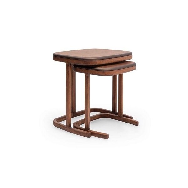 Brauner Beistelltisch-Set Wohnzimmer Couchtisch Garnitur Kaffeetische-image