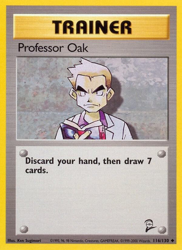 Professor Oak #116/130 Base Set 2 Uncommon Pokemon TCG LP