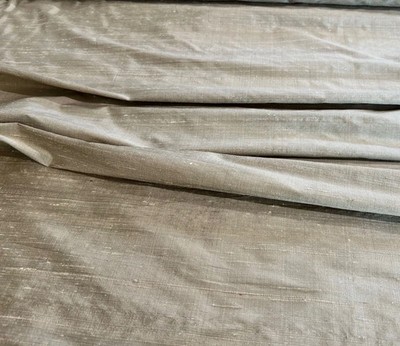 100% Silk Dupioni Drapery Fabric 54'' Olive Gold Sold By the Yard High End Silk