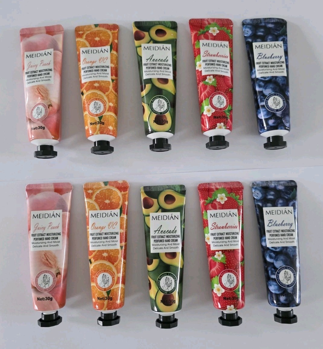10 x FRUIT HAND CREAM SET avocado MEIDIAN blueberry FRUITY MOISTURISING orange