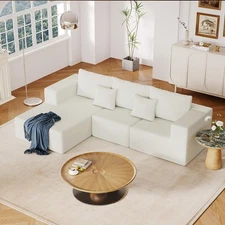 108.3'' Modular Boneless Couches Cloud Couch L-Shaped Sectional Sofa