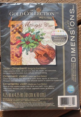 2012 Dimensions Gold Collection Petites Violin Ornament Counted Cross Stitch Kit
