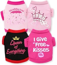 4 Pieces Dog Shirts Summer Clothes Cute Soft Breathable Outfit X-Small, A