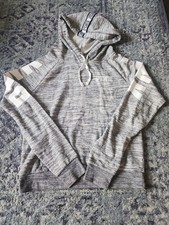 PINK Victoria's Secret Hoodie Women  s M Medium Gray Heathered Pullover Logo