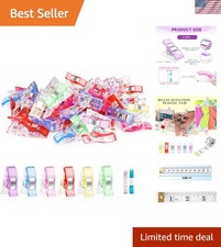 Colorful Multipurpose Sewing Clips with Rulers - Essential for Every Quilter