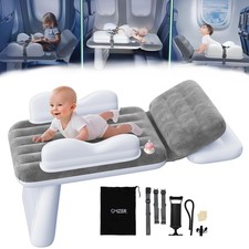 Omzer Inflatable Toddler Airplane Bed, Large Airplane Seat Extender, Grey