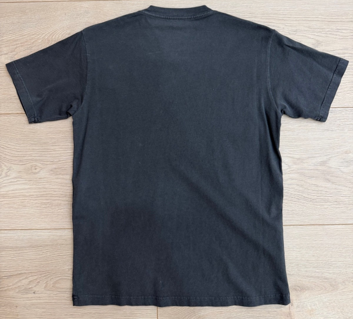 Balenciaga Archetype 2017 Washed Dark Grey Logo Short Sleeve Tee T