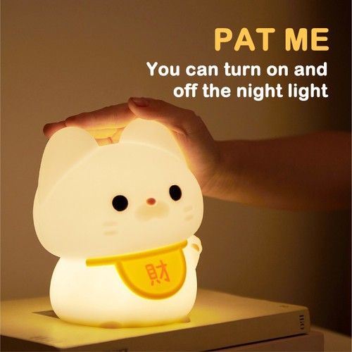 Lucky Cat LED Night Light Room Decorative Light Mood Light Bedroom Decoration - Afbeelding 2 van 8