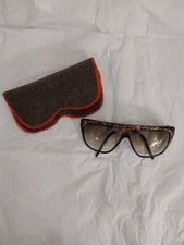 Vtg 80's Laura Biagiotti P-762 L Tortoise Black Sunglasses W/Case