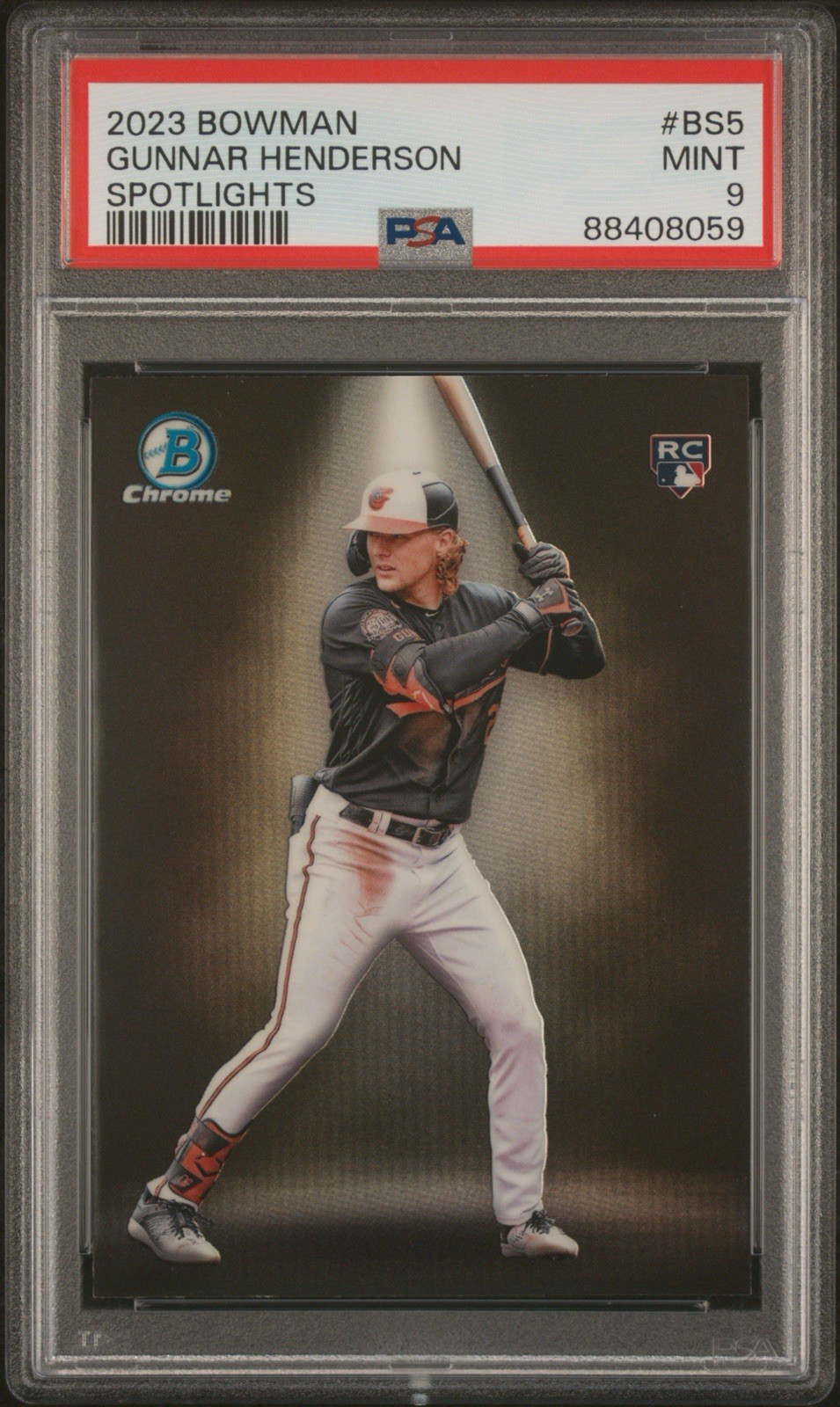 Gunnar Henderson Rookie 2023 Bowman Chrome Spotlights RC #BS5 PSA 9 Orioles