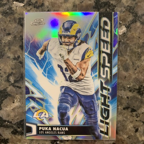 Puka Nacua 2025 Topps Cosmic Chrome #LS-29 Light Speed Refractor LA Rams