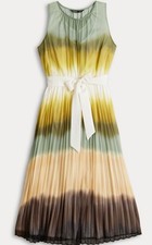 NWT Simply Vera Wang Ombre Multicolor Summer Pretty Pleated Maxi Dress Small