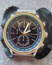 Orologio Uomo Cronografo Quarzo Lavanderia Inglese Bracciale Maglia Acciaio Inox