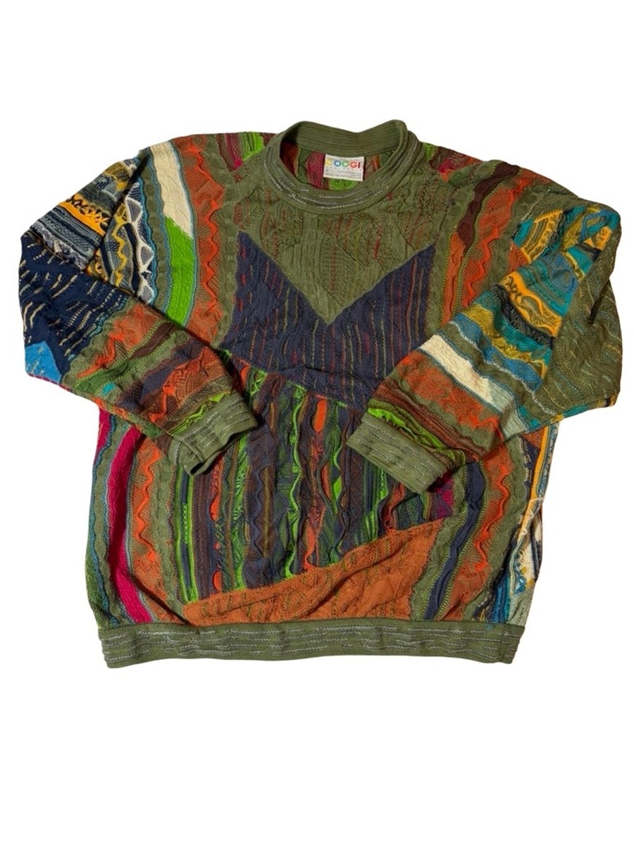 COOGI AUSTRALIA 3Dニット Vintage COOGI Australia Sweater 3D Knit Mercerized Cotton Colorful
