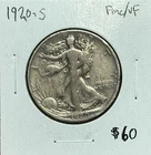 1920-S Walking Liberty Half Dollar Fine/VF