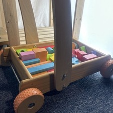 Mother Care Wooden Baby Walker With Colourful Building Blocks