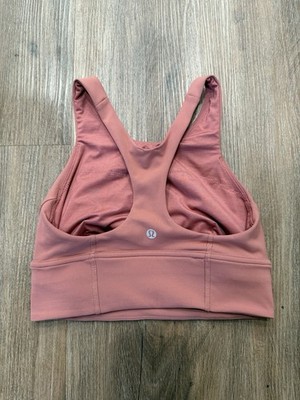 Lululemon Wunder Train Longline Sports Bra Brier Rose Pink Soul Support Size 4