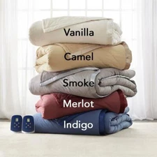 Hammacher Best Heated Electric Blanket (Queen) SMOKE Grey Gray Color Biddeford