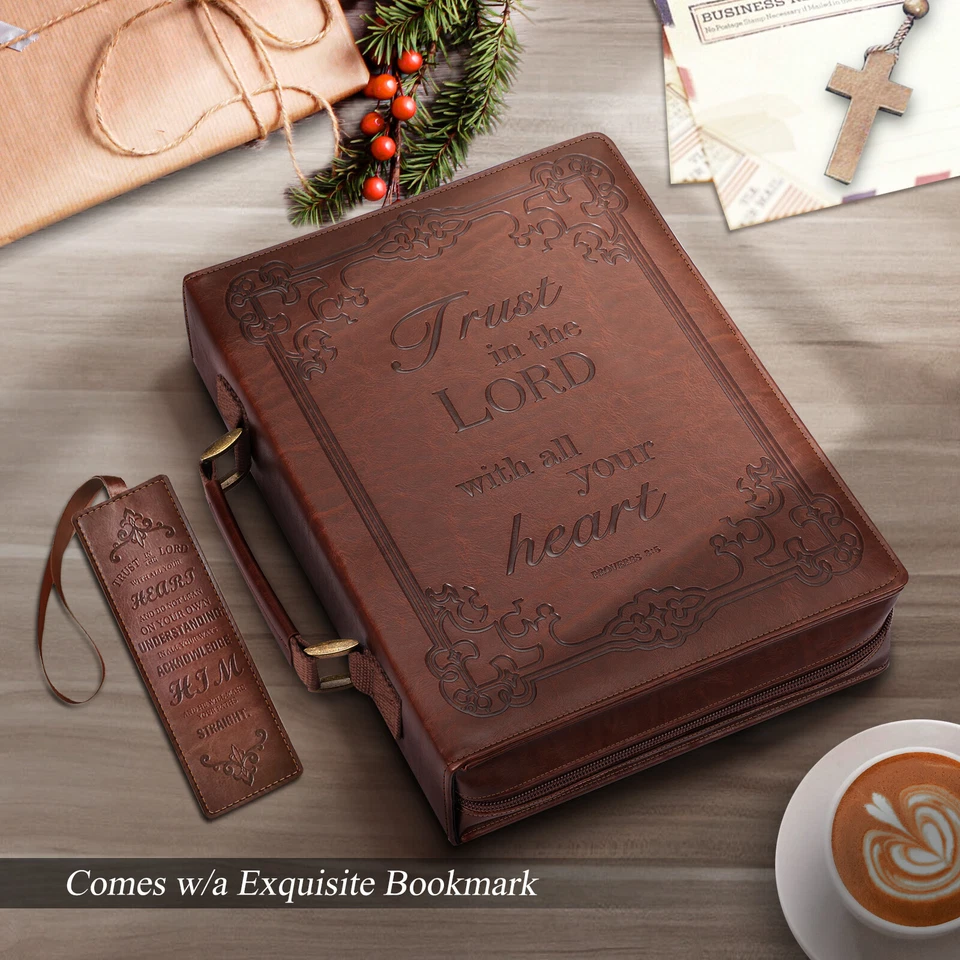 Leather Classic Bible Cover Carrying Book Case Large Church Bag Bible Protective - image 4 of 4