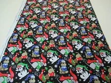 "WINTER CHILLS DOGS" BLACK - FABRIC TRADITION - BTHY - 18"X44"