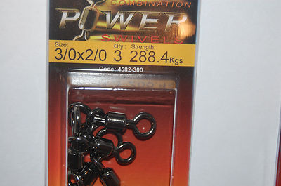2 packs spro combination power swivels size 3/0x2/0 288.4kgs (635lbs) 4582-300 e