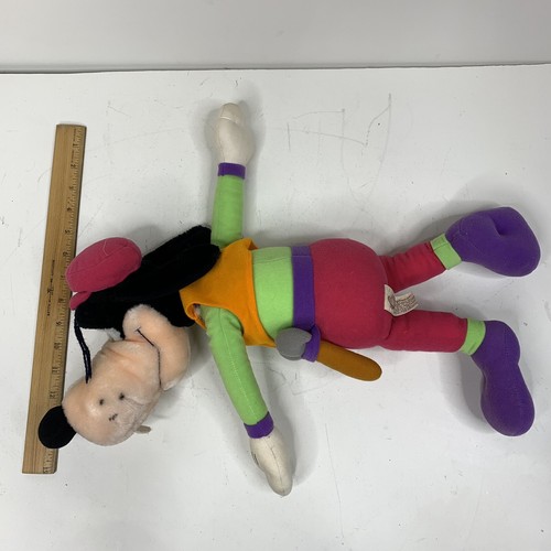 Juguete de peluche de animales de peluche vintage Applause Disney Goofy rosa/verde/púrpura/naranja - Imagen 3 de 6