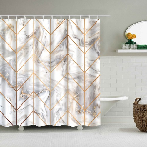 Bathroom Waterproof Shower Curtain Long Wide PEVA Curtains Mould Proof 12 Rings - Picture 19 of 36