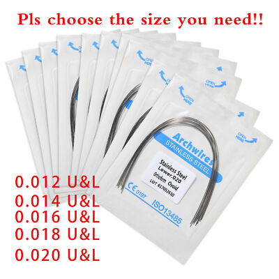 100 Fils Orthodontiques En Acier Inoxydable Ronds - Forme Ovale 016 - Pour Laboratoire Dentaire