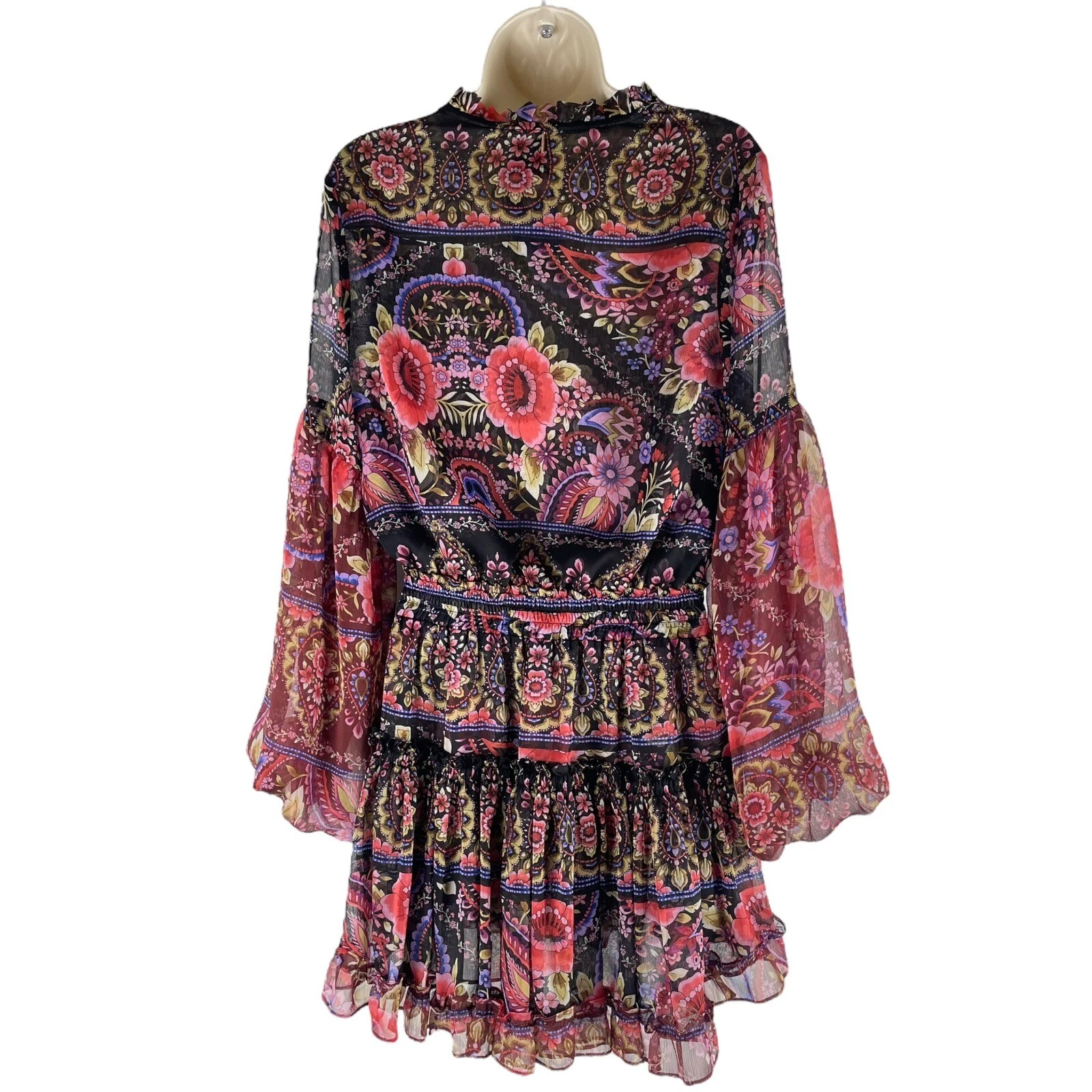 VALENTINO NUOVO MISA Los Angelos Elisabetta Mini Abito Flora Valentina Stampa Donna Taglia S