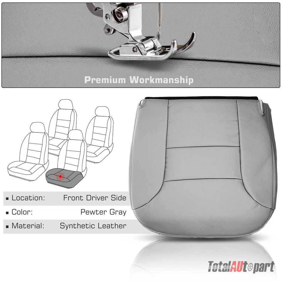 Capa inferior do assento para Chevrolet C2500 Suburban C3500 1995-1999 Tahoe dianteira esquerda - Imagem 2 de 4