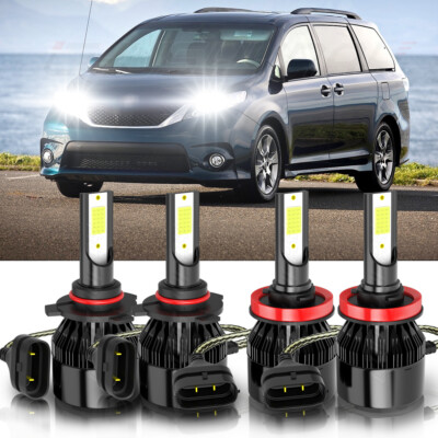 #ad For Toyota Sienna 2011 2020 4X LED Headlight Bulbs Kit 6000K Hi Lo Beam White $19.49