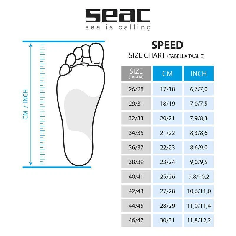 Flossen Seac Sub Speed Fischen Apnea Schnorcheln Schwimmen Fins Meer Damen Men