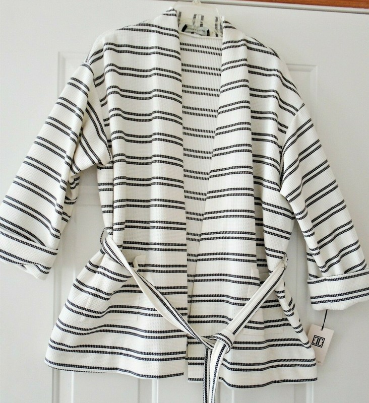 NWT $129 IVANKA TRUMP SZ 16 Striped Textured Blazer Jacket Coat w Belt Pockets