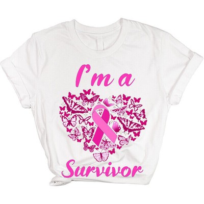 I Am a Survivor Breast Cancer Awareness Pink Ribbon October Damen T-Shirt #BC