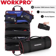 WORKPRO Roll Up Tool Bag Heavy Duty Tool Pouches Tool Bag Organizer W/ 6-Pockets
