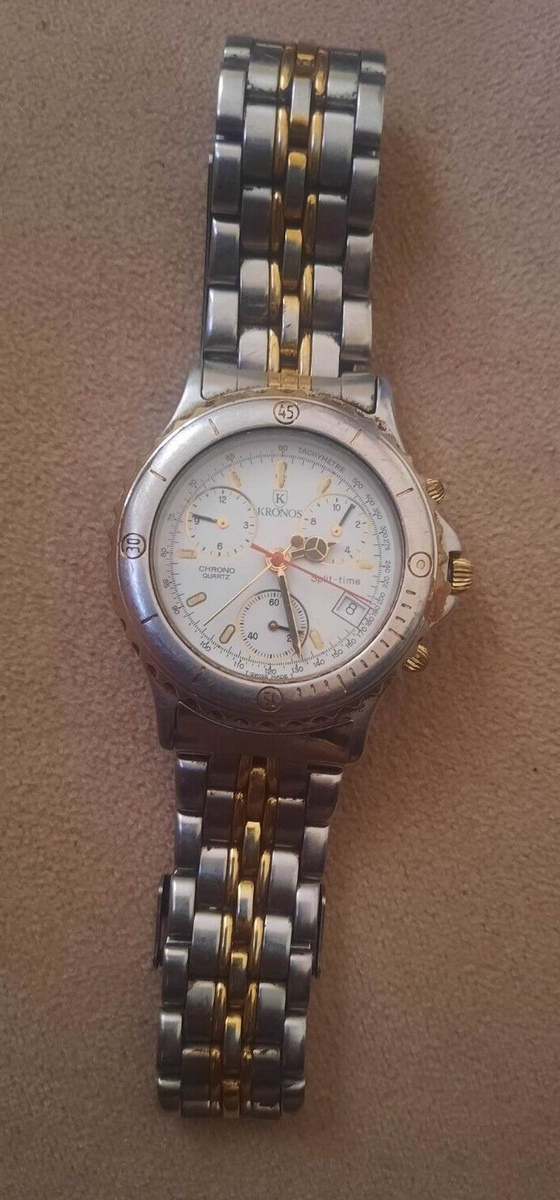 Montre Chronographe Kronos Swiss Made - Réf. 4.125.0.0.81, Boîtier 40mm - Occasion Fonctionnement Correct