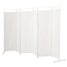Paravento bianco beige pieghevole da interno in metallo Divisorio a 6 pannelli