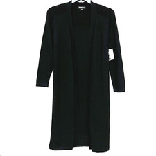 INC International Concepts Black 2-in-One Crew Neck Long Sleeve Sweater Dress M
