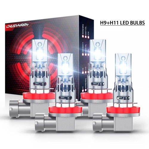 LOW + HIGH Beam For Chevy Silverado 2023 2024 2025 4x LED Headlight Bulbs H9 H11 - Picture 1 of 13