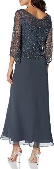 Evening Gown J Kara Dress Womens Dresses J Kara Women's Elegant Beaded Long Dress With 3/ Evening Gown J Kara Dress Womens Dresses J Kara Women's Elegant Beaded Long Dress With 3/