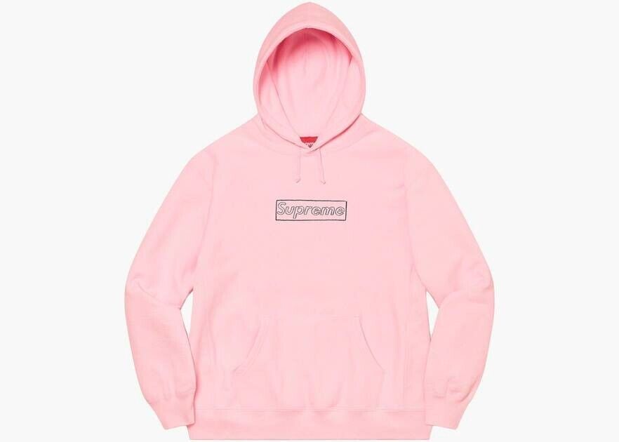 🔥Supreme KAWS Chalk Box Logo Hoodie Light Pink Size XL (BRAND NEW)