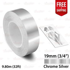 Chrome Silver 34 19mm Roll Pin Stripe Striping Line Tape Decal Vinyl Sticker