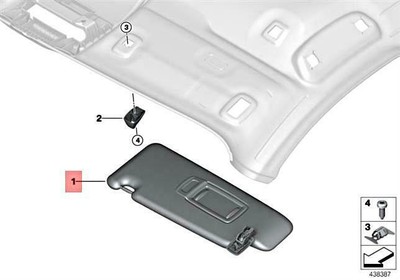 Genuine OEM Driver Left Sun Visor For BMW 51167407175 for sale  