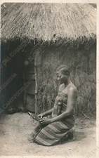 ETHIOPIA Native Woman Sounds Coconut Kalimba Traditional Instrument Photography