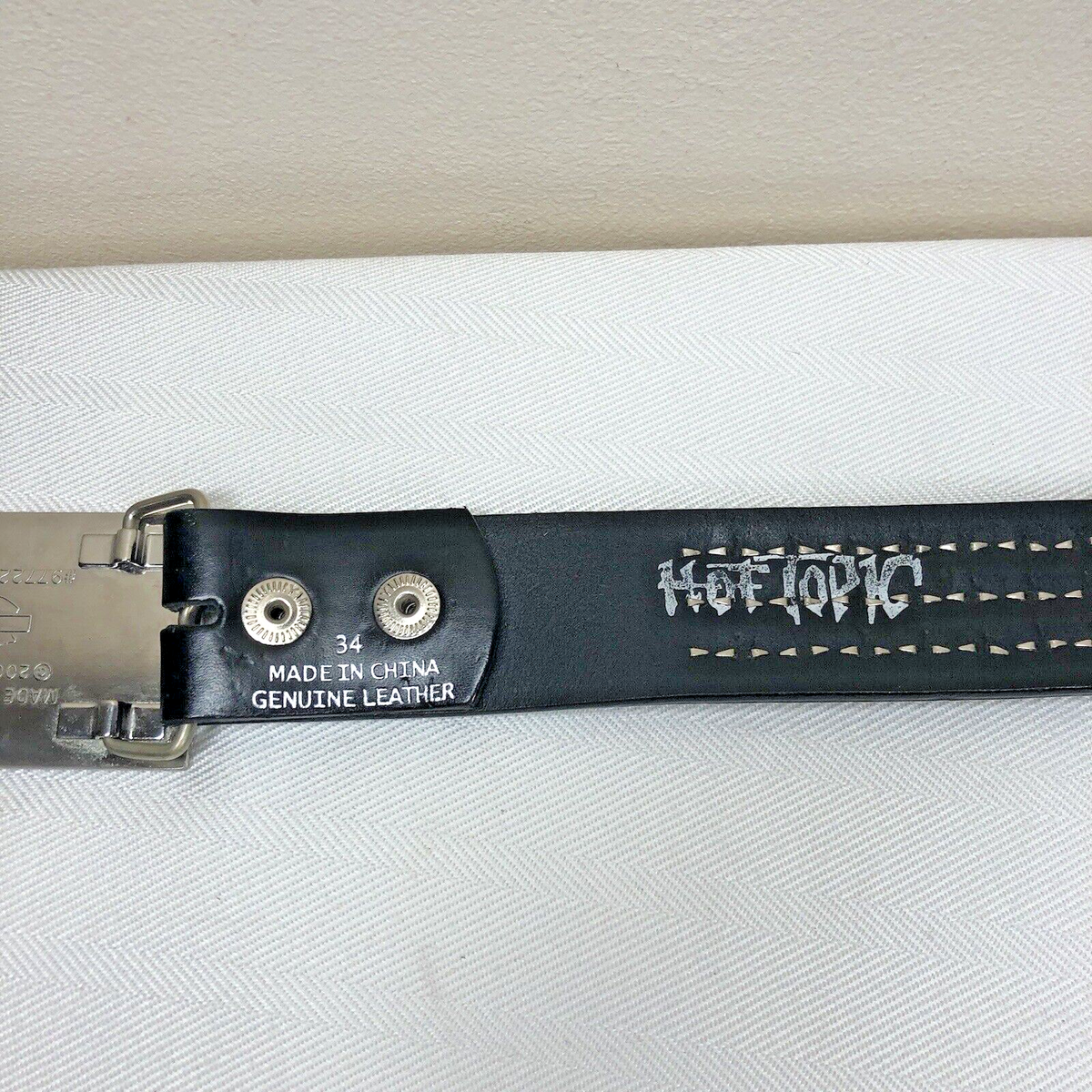 80s Chad Calvin Silver tone Studded Filigree & Black Rhinestone Leather Belt 90 main image 4